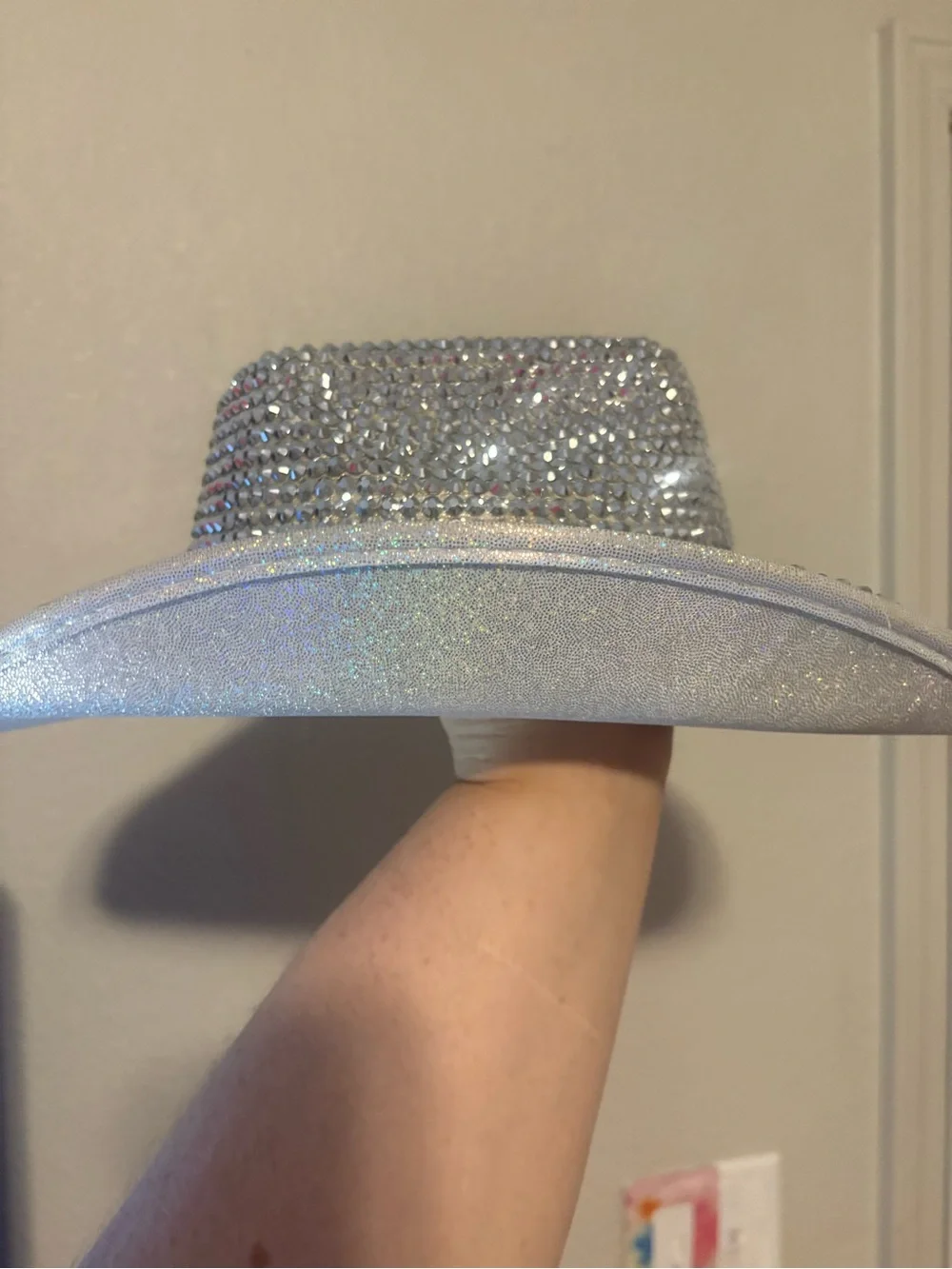 Sparkling Silver Rhinestone Cowboy Hat - Women Accessories
